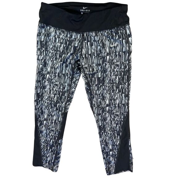 Nike Dri FIT Capri Leggings Small Athletic Abstract Print Yoga Workout Pants - Picture 1 of 14